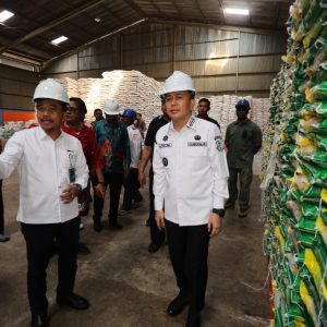 Penjabat (Pj) Gubernur Papua Agus Fatoni bersama Pimpinan Bulog wilayah Papua dan Papua Barat Ahmad Mustari