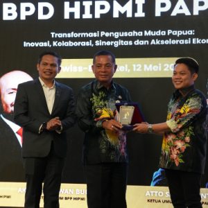 Penjabat Gubernur Papua Ramses Limbong hadir dan Membuka Secara Resmi Musyawarah Daerah (Musda) ke-XIV HIPMI Provinsi Papua, Senin 12 Mei 2025