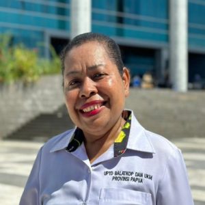Kepala Bidang Penempatan dan Pelatihan Dinas Tenaga Kerja, Koperasi dan UKM Provinsi Papua, Fransiska H. Rerey