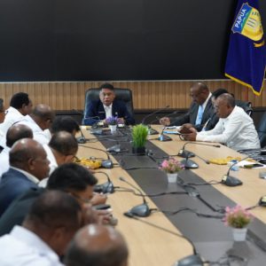 Pj Sekda Papua Christian Sohilait memimpin Forum Sinkronisasi Infrastruktur bersama lintas OPD